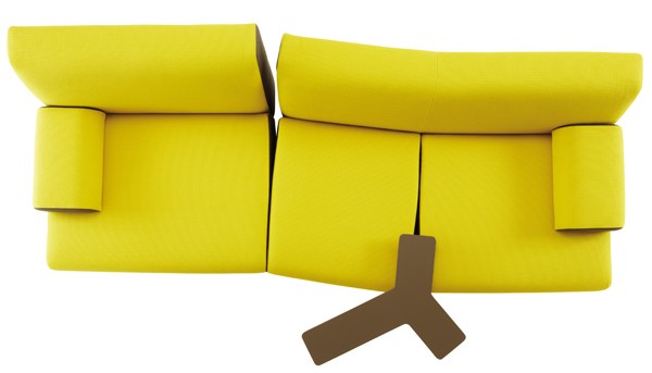 Entailles, sofá modular con mesa auxiliar de Philippe Nigro, Ligne Roset, 2011.