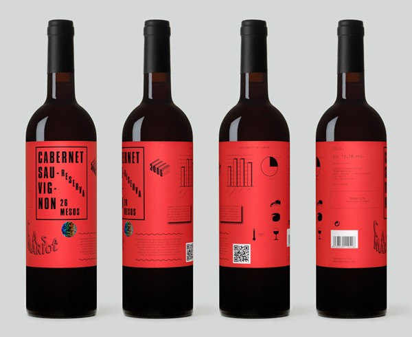 Etiqueta para vino crianza. Proyecto de identidad para la bodega Casa Mariol, Bendita Gloria, 2010.