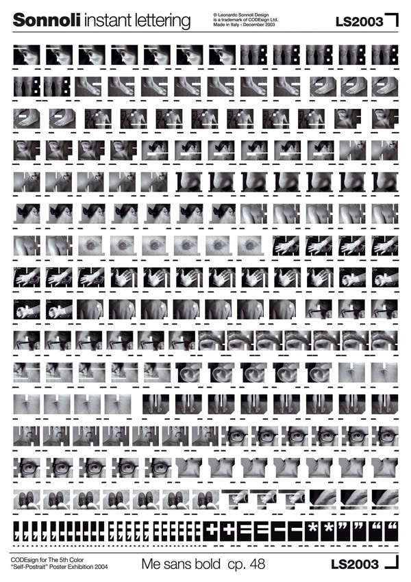 Sonnoli Instant Lettering. Exposición Self-Postrait. Impresión digital, 2003.