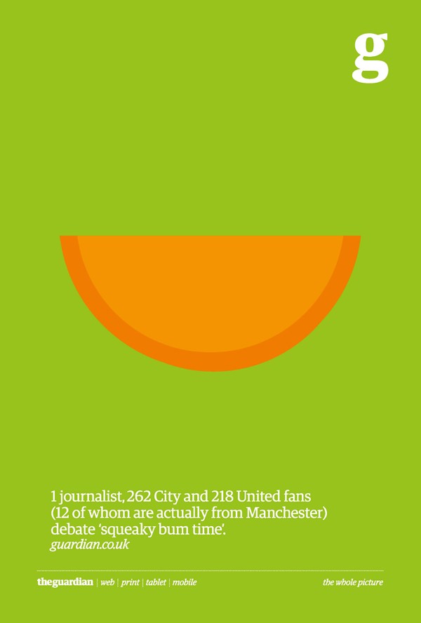 Cartel promocional, Bartle Bogle Hegarty para The Guardian, 2012.