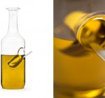 La botella, provista de una abertura, dispone de una cuchara que permite degustar el aceite. Spoon bottle Nature Intérieure, Matali Crasset, 2011.