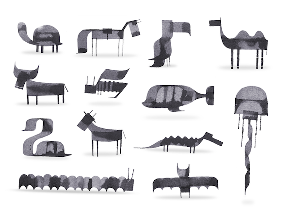 calligraphy animals