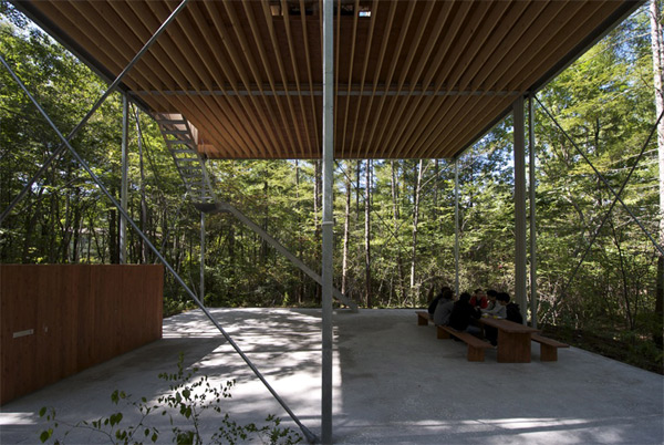 Pilotis in a forest, Go Hasegawa & Associates