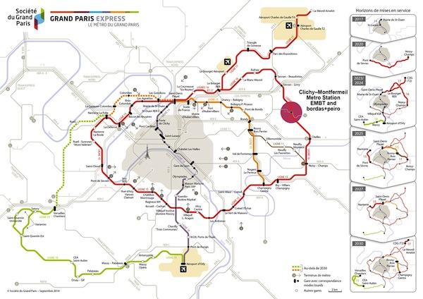 Metro Clichy-Montfermeil por EMBT y bordas+peiro