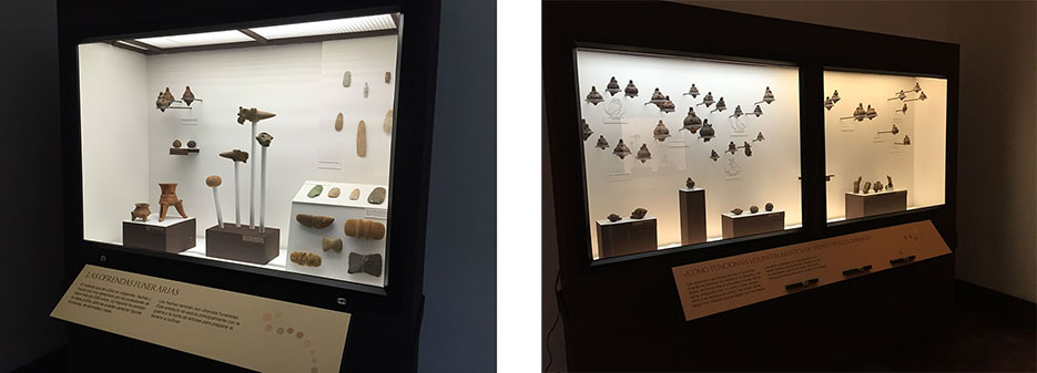 Vitrinas de la muestra, foto cortesía del Museo Nacional.