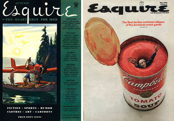 Esquire Magazine , portada 1933 y 1969.