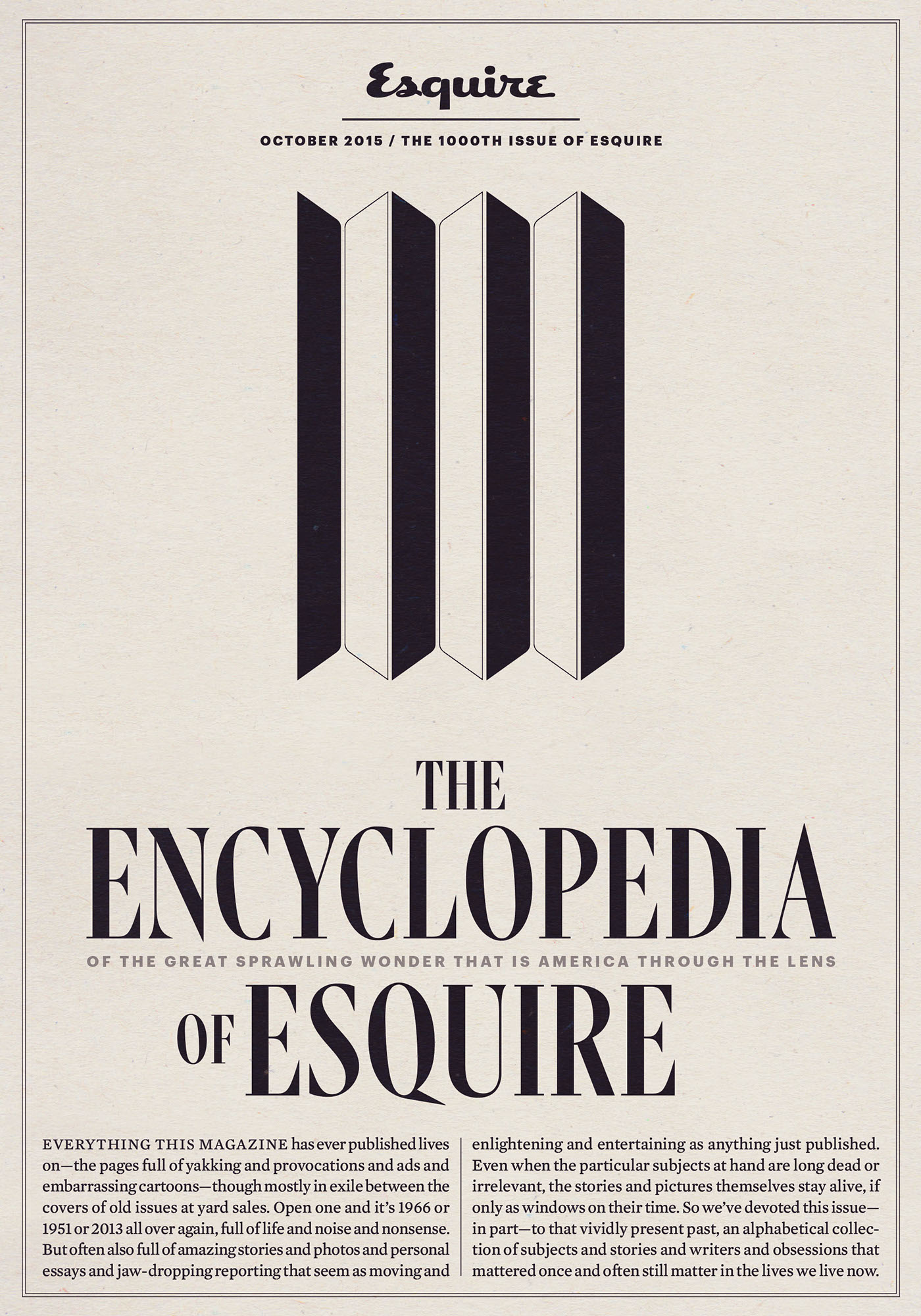 Esquire Magazine n° 1000, Sawdust, 2015.