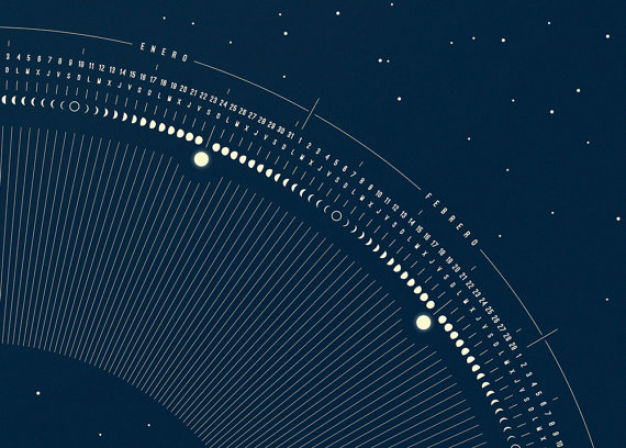 Calendario Lunar 2016, FLOU FLOU Disoñadores Asociados, 2015.