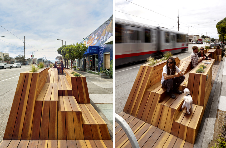 Sunset Parklet, Interstice Architects, 2014. ©Cesar Rubio