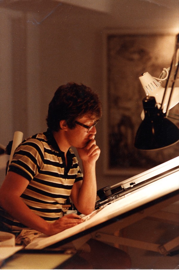 Daniel Libeskind trabajando en Nueva York, 1982.