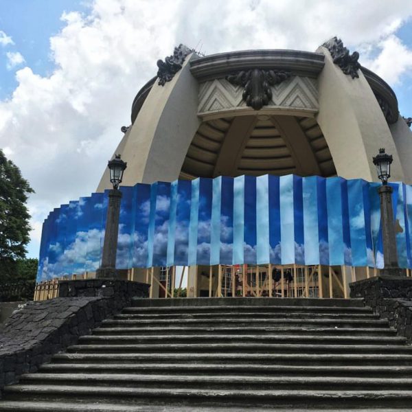 Marcos Agudelo, Cianómetro, intervención al espacio urbano. Foto cortesía del artista.