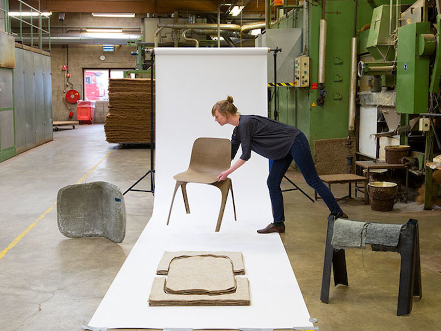 Flax Chair, la silla de bioplástico de Christien Meindertsma. En la búsqueda de nuevos materiales