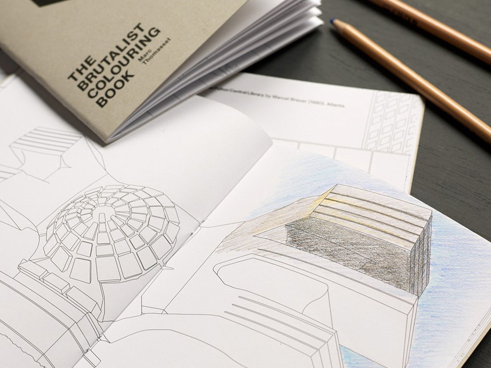 The Brutalist Coloring Book, arquitectura brutalista para colorear