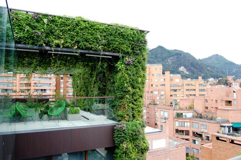 Estructura de jardín urbano, en Bogotá. El más grande del mundo