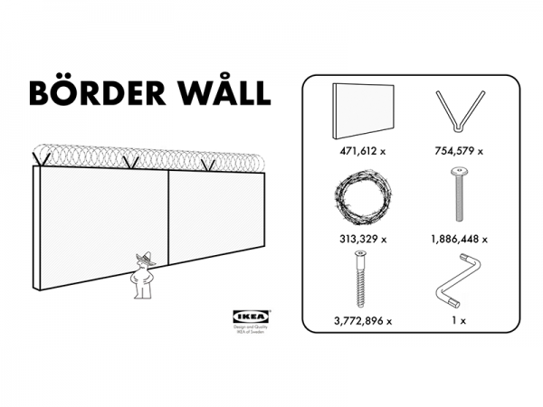 Un muro fronterizo listo para armar, la satírica oferta de IKEA a Trump