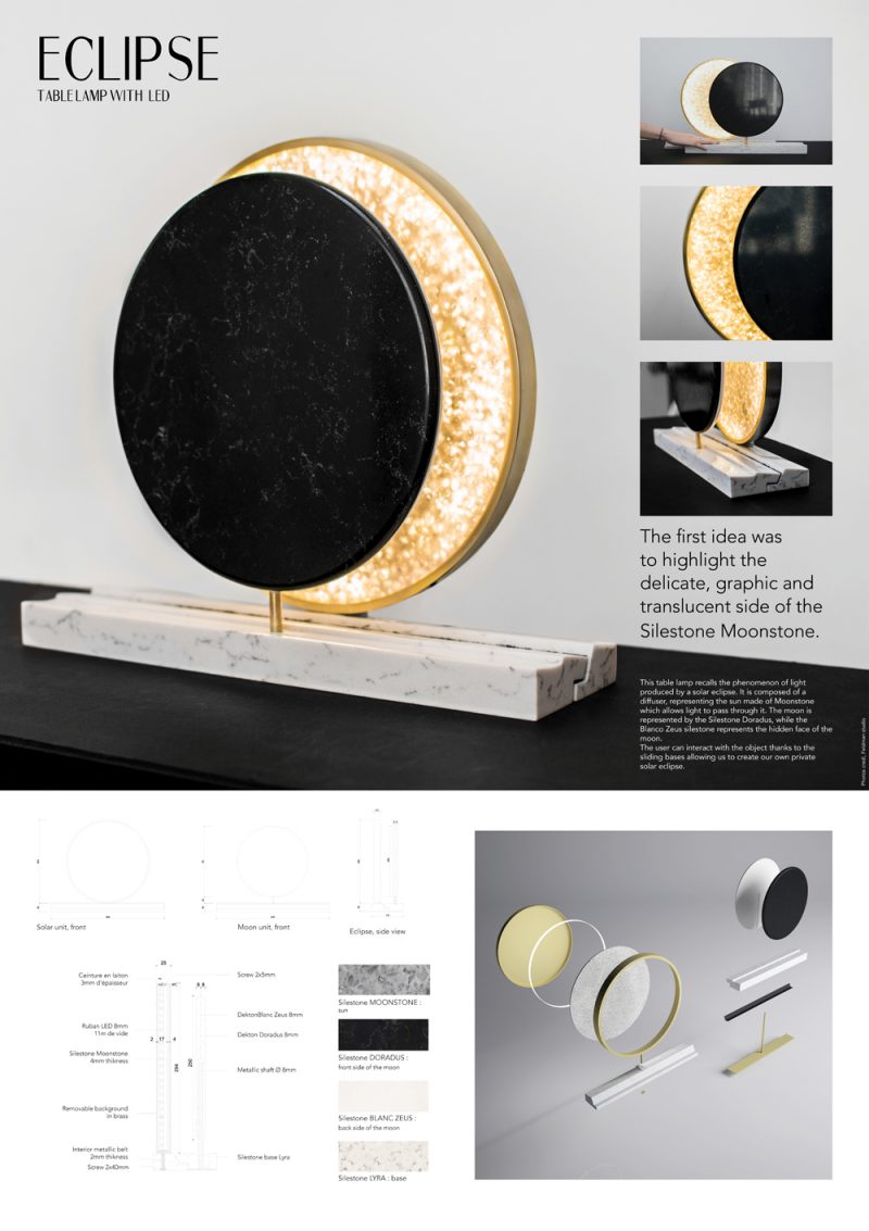 Ganadores del Cosentino Design Challenge 11. Categoría Diseño: ‘Eclipse’, Camille Delalande y Aurélien Jolly (Esam Design París)