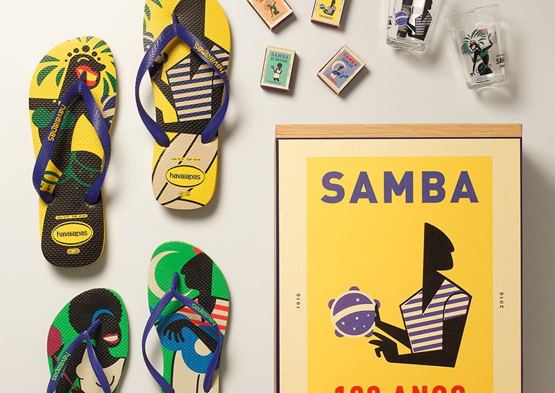 Gráfica y packaging: Johann Vernizzi y Havaianas homenajean la samba brasileña