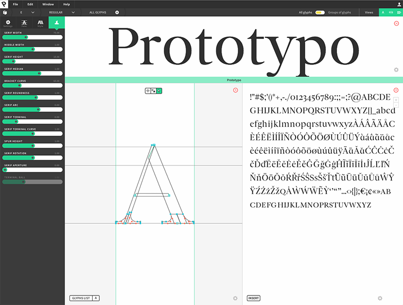 Prototypo, el primer software de creación de fuentes en tiempo real 