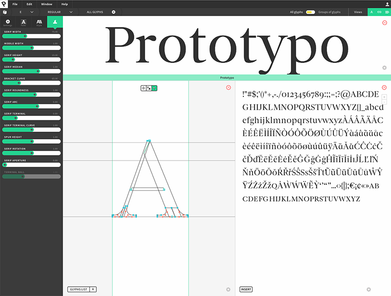Prototypo, el primer software de creación de fuentes en tiempo real
