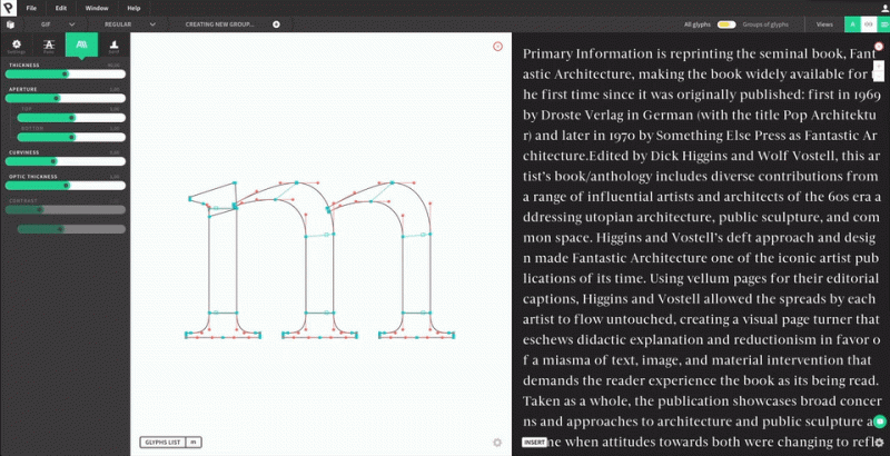 Prototypo, el primer software de creación de fuentes en tiempo real 