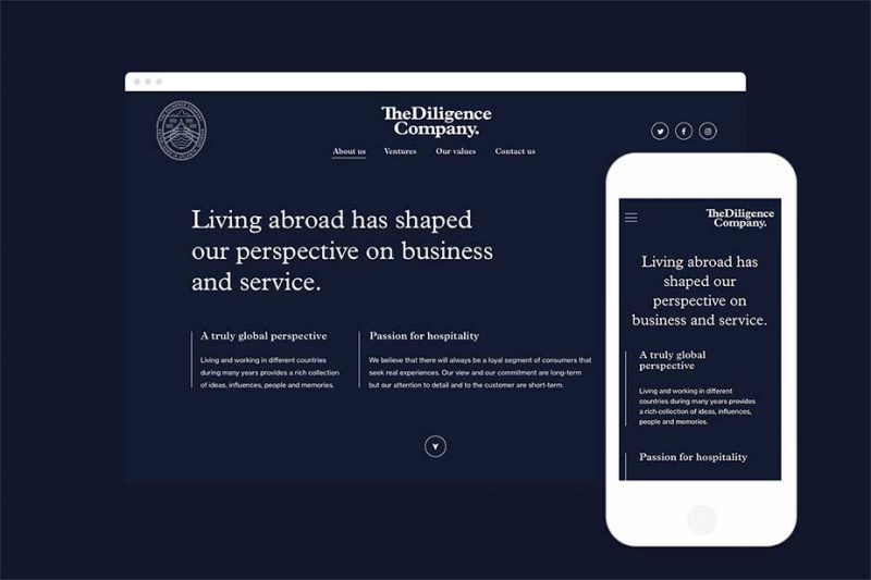 The Diligence Company, de Anagrama. Branding, UI Design, Development...