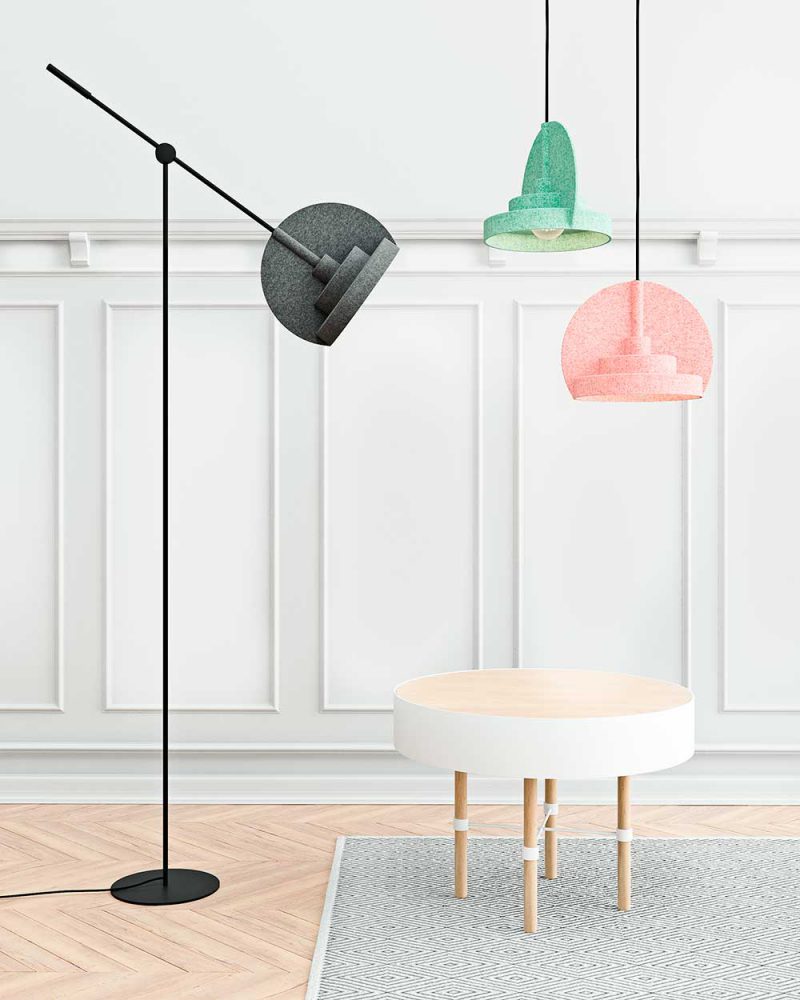 Pata Lamps, lámparas de fieltro ideadas por el estudio Ideadeya