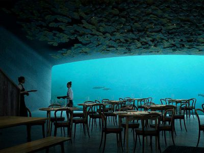 Under de Snøhetta, el primer restaurante submarino de Europa. ©MIR and Snøhetta