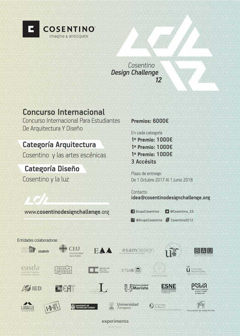 Acuerdo de colaboración: Experimenta y Cosentino Design Challenge a favor del diseño