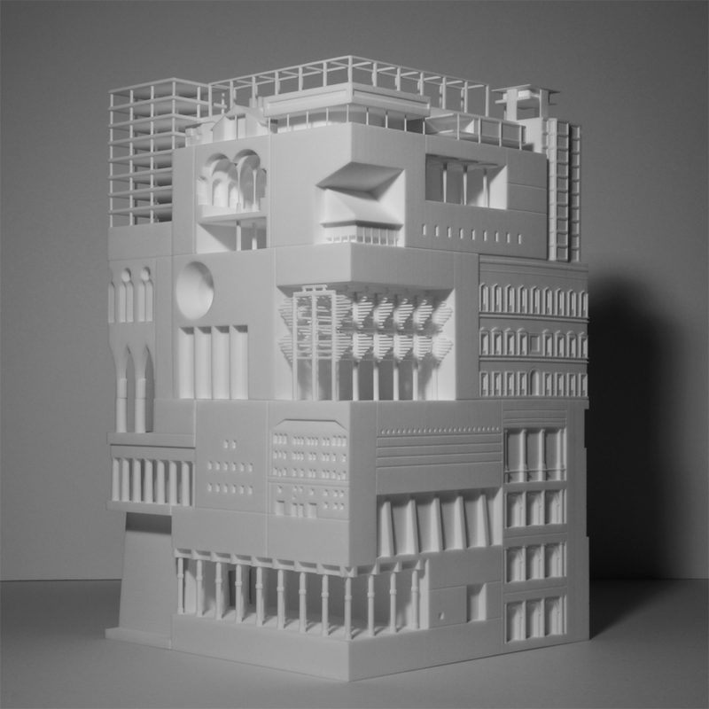 35 iconos de la arquitectura en un modelo tridimensional, de Fumio Matsumoto