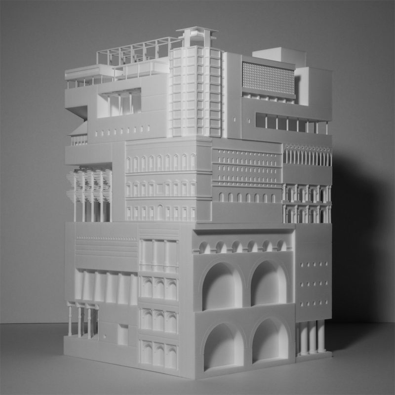 35 iconos de la arquitectura en un modelo tridimensional, de Fumio Matsumoto