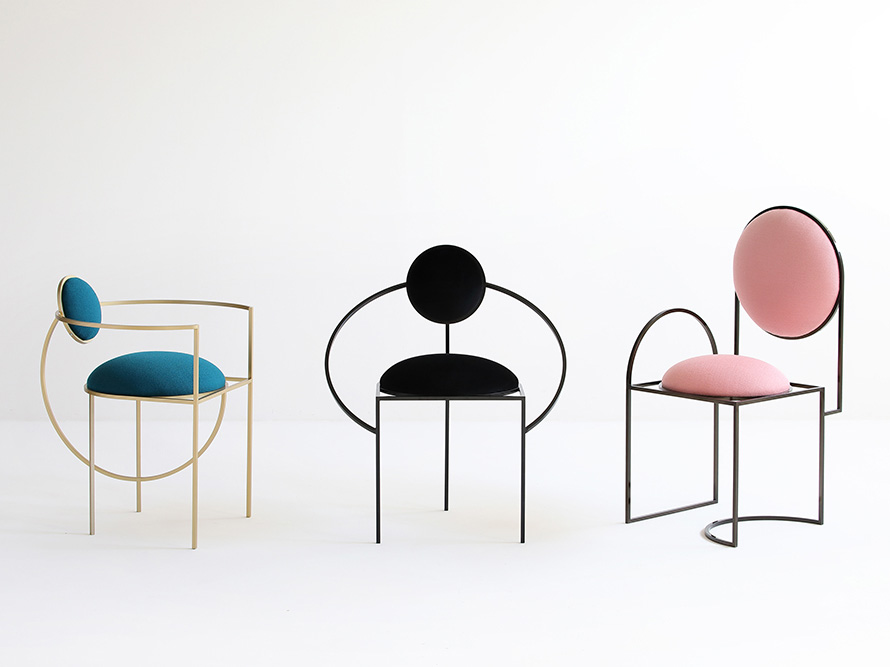 Lunar, Solar, Orbit y Celeste chairs, de Bohinc Studio
