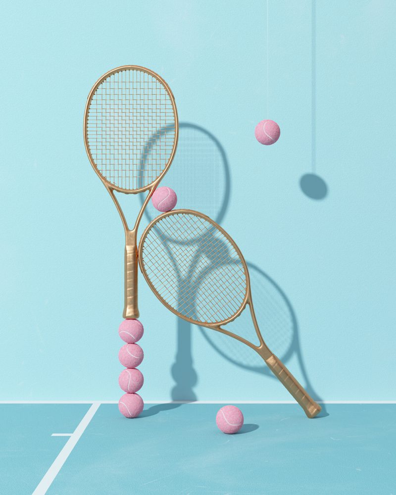 Tennis, ilustración 3D de Molistudio. Un juego sin reglas