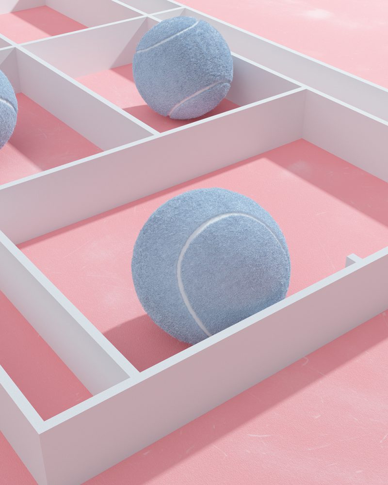 Tennis, ilustración 3D de Molistudio. Un juego sin reglas