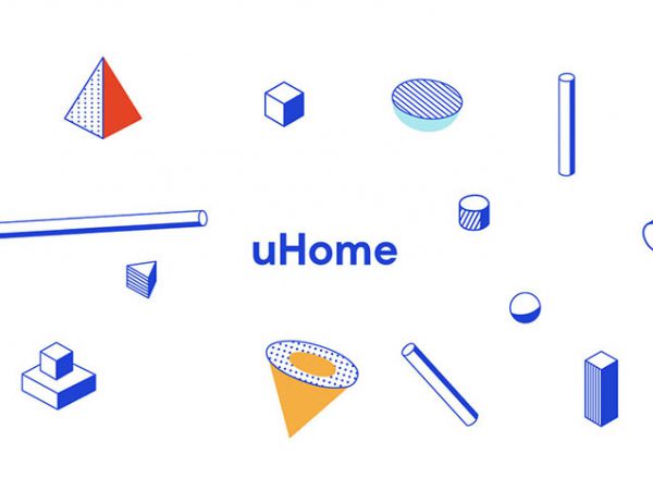 Líneas y colores primarios en el branding de uHome diseñado por Karla Heredia