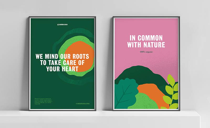 La naturaleza inspira la identidad de marca de Commons, creada por Firmalt
