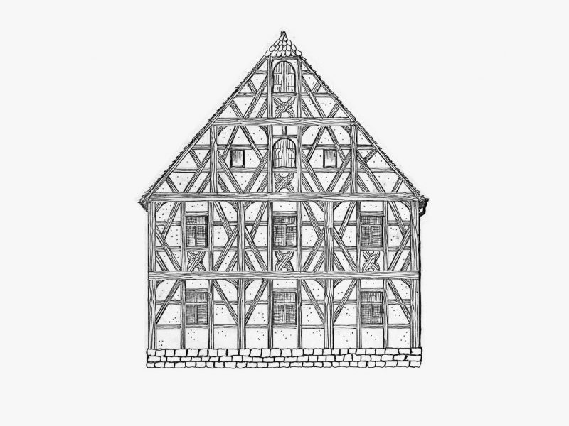 Haus, diseño de marca de Freytag Anderson. Las fachwerkhaus como fuente de inspiración