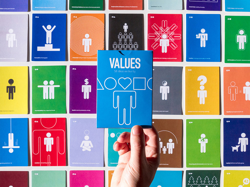 Values, 58 pautas que conducen nuestra vida. Diseño iconográfico de Genís Carreras