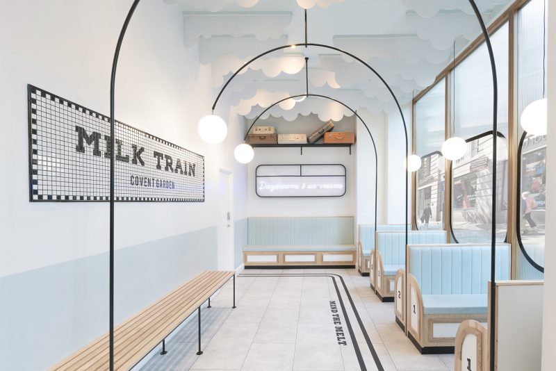 Milk Train, el diseño de una heladería londinense. Art déco e instagramers