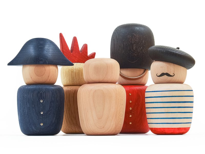 The Motleys, la colección de objetos de Bright Potato. Madera, imanes y diversidad cultural