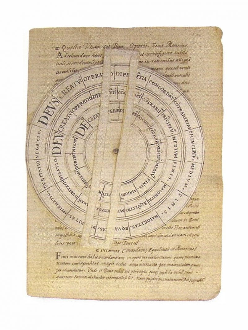 RAMON LLULL. Ars inveniendi particularia in Universalibus (m. s. &-IV-6, fol.16) Colecciones Reales. Patrimonio Nacional. Biblioteca del Real Monasterio de San Lorenzo del Escorial.