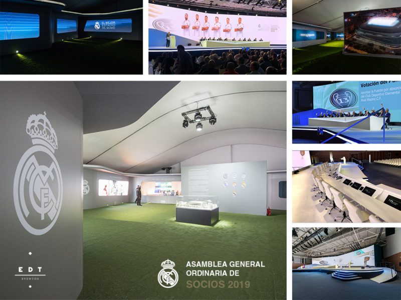 Emporia de Oro a la mejor decoración de una asamblea o junta de accionistas: Real Madrid-Asamblea General Ordinaria de Socios, de EDT Eventos