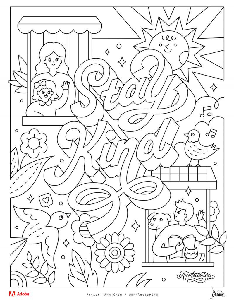 mareado Mata Comparación Adobe Coloring Book: las ilustraciones para colorear de descargas gratuita  de Adobe | Experimenta