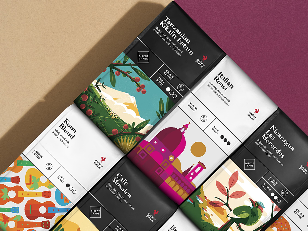 Collins desarrolla la identidad y el packaging del café Archer Farms