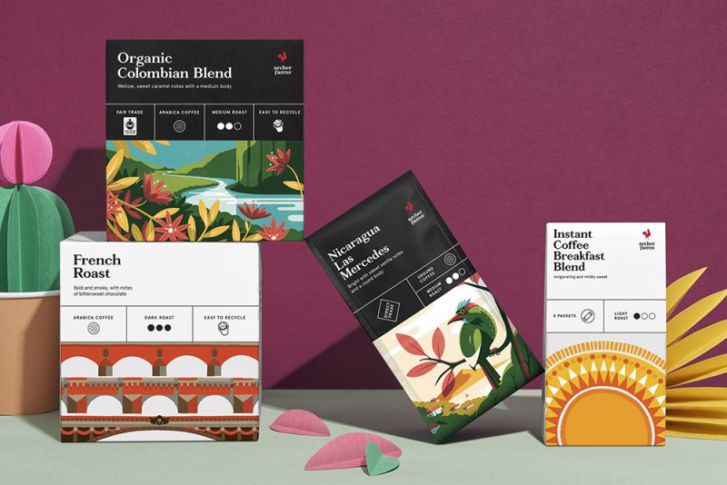 Collins desarrolla la identidad y el packaging del café Archer Farms