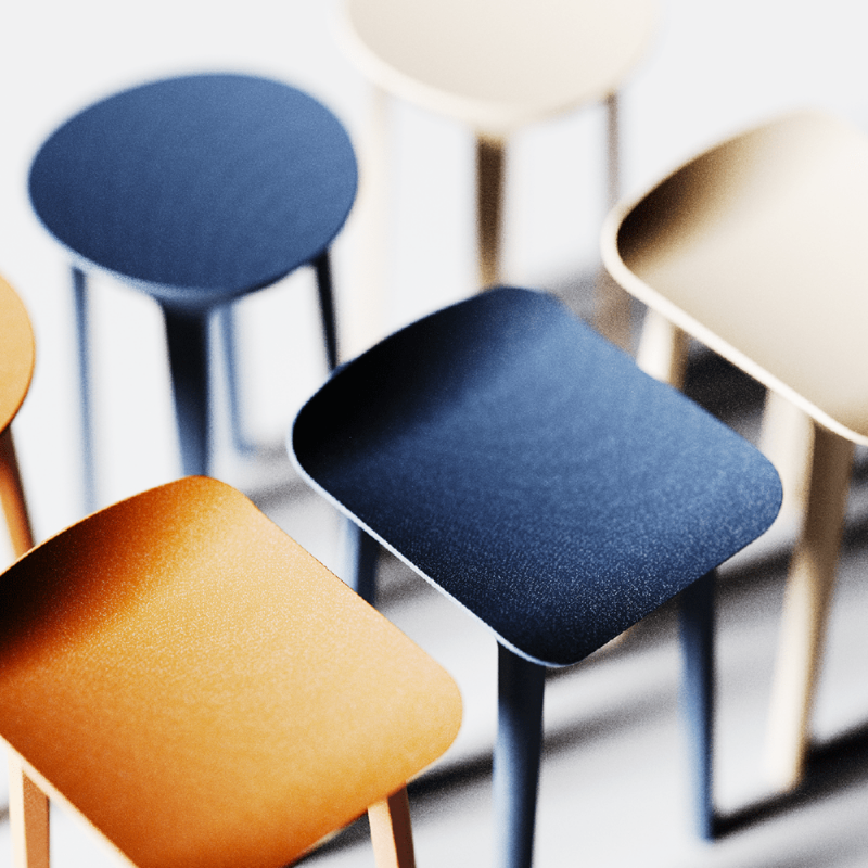 La colección de taburetes de Oliver Perretta inspirada en las sillas Odger de Ikea