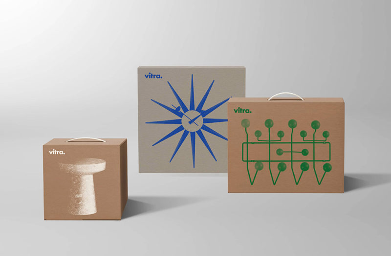 BVD y una solución elegante para el packaging de Vitra. Simple, sencillo y efectivo