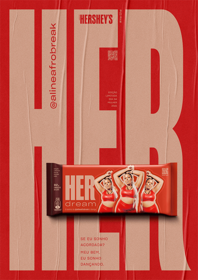 La filial brasileña de Betc, una de las agencias de diseño y publicidad más importantes del mundo (actualmente parte del Havas Group), ha llevado a cabo una potente acción en el país sudamericano para la centenaria marca de chocolate Hershey’s en el marco del Día Internacional de la Mujer.