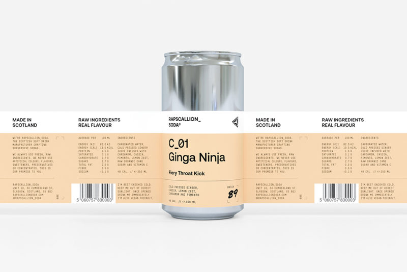 Rapscallion Soda, el packaging bribón de Freytag Anderson