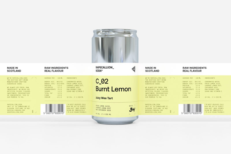 Rapscallion Soda, el packaging bribón de Freytag Anderson