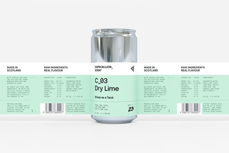 Rapscallion Soda, el packaging bribón de Freytag Anderson